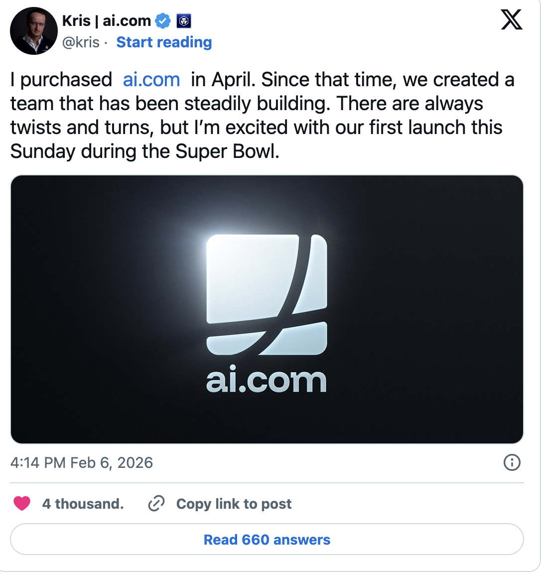 purchased  http:// ai.com  in April