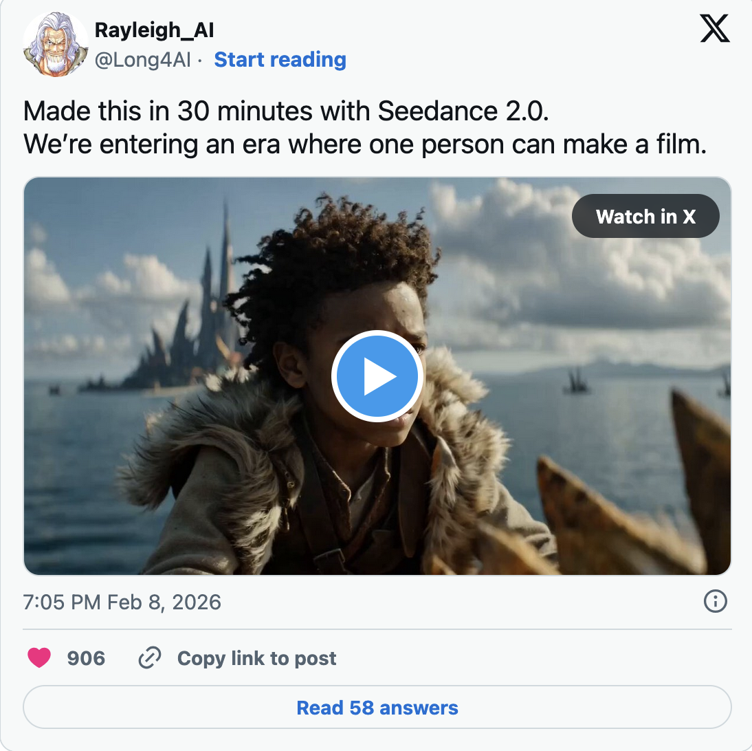The system allows users to upload images, video, audio, or text as references for creating videos.