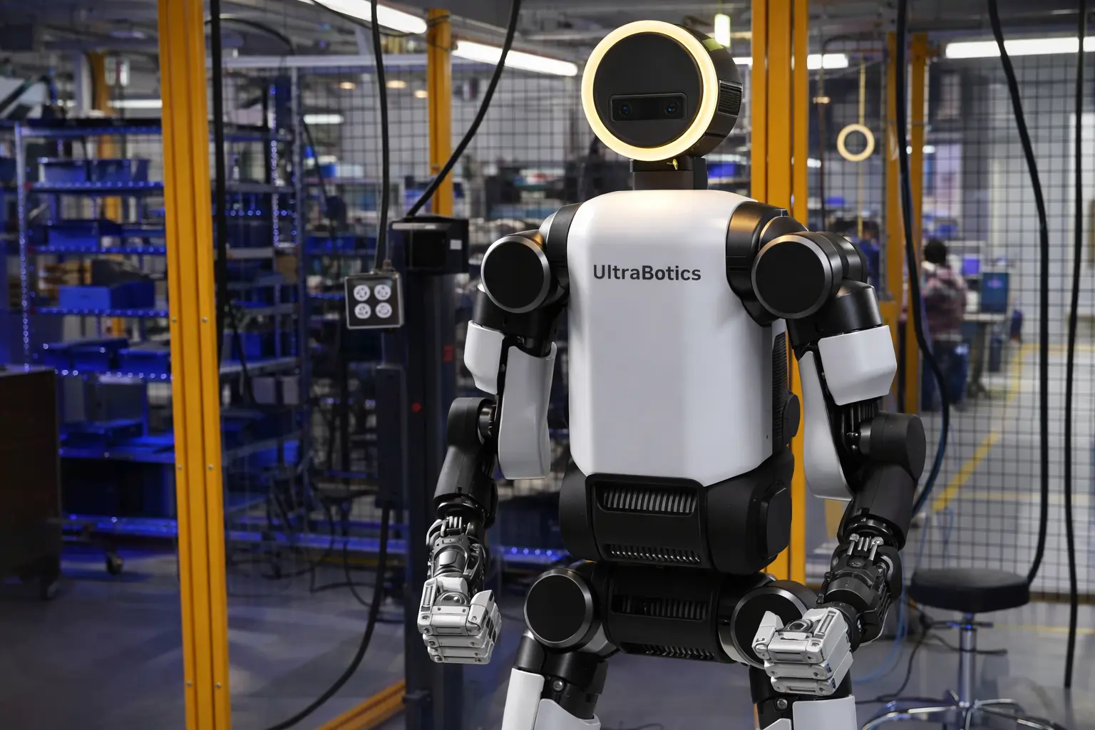 A Boston Dynamics Atlas humanoid robot in a manufacturing facility. Source: Boston Dynamics 