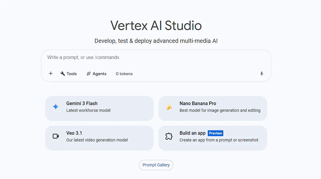 Vertex AI Studio: the experimentation workspace