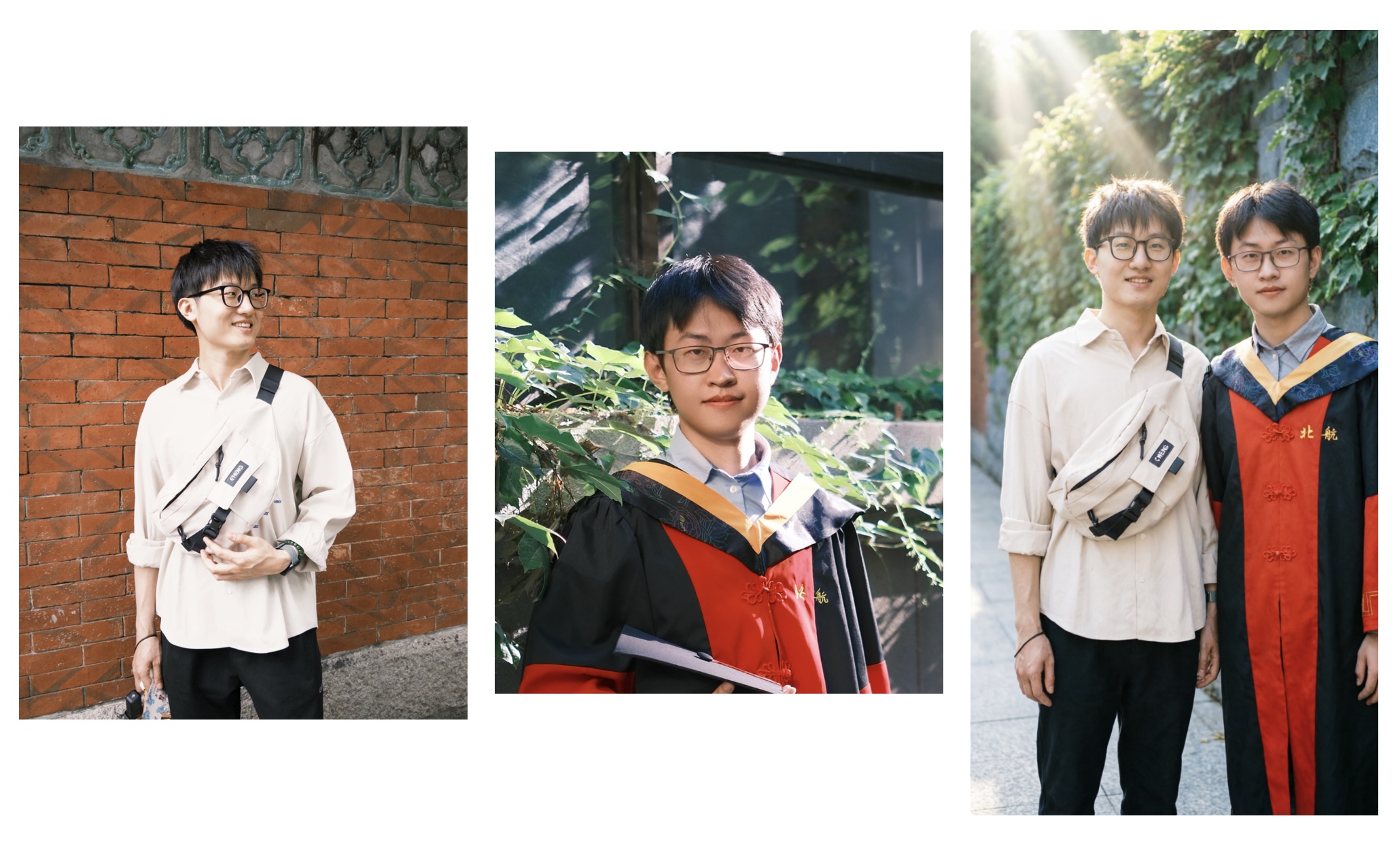 Qwen-Image-2.0 is designed to combine two individual photos of the same person into a natural-looking group image. | Image: Qwen